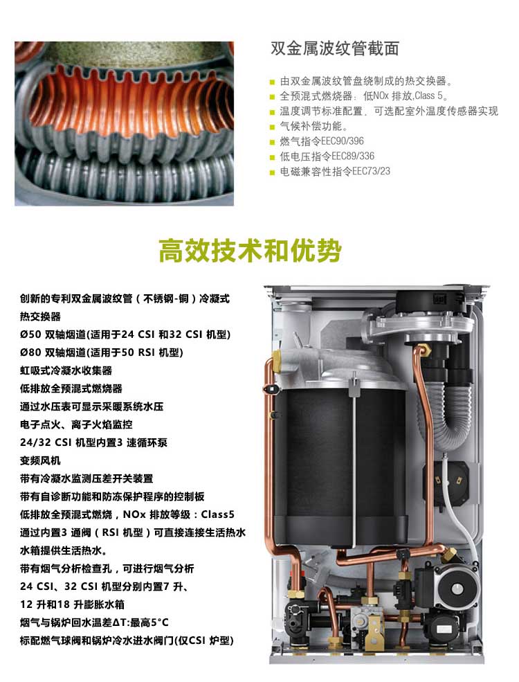 贝雷塔鑫动力32kw采暖热水壁挂炉特点